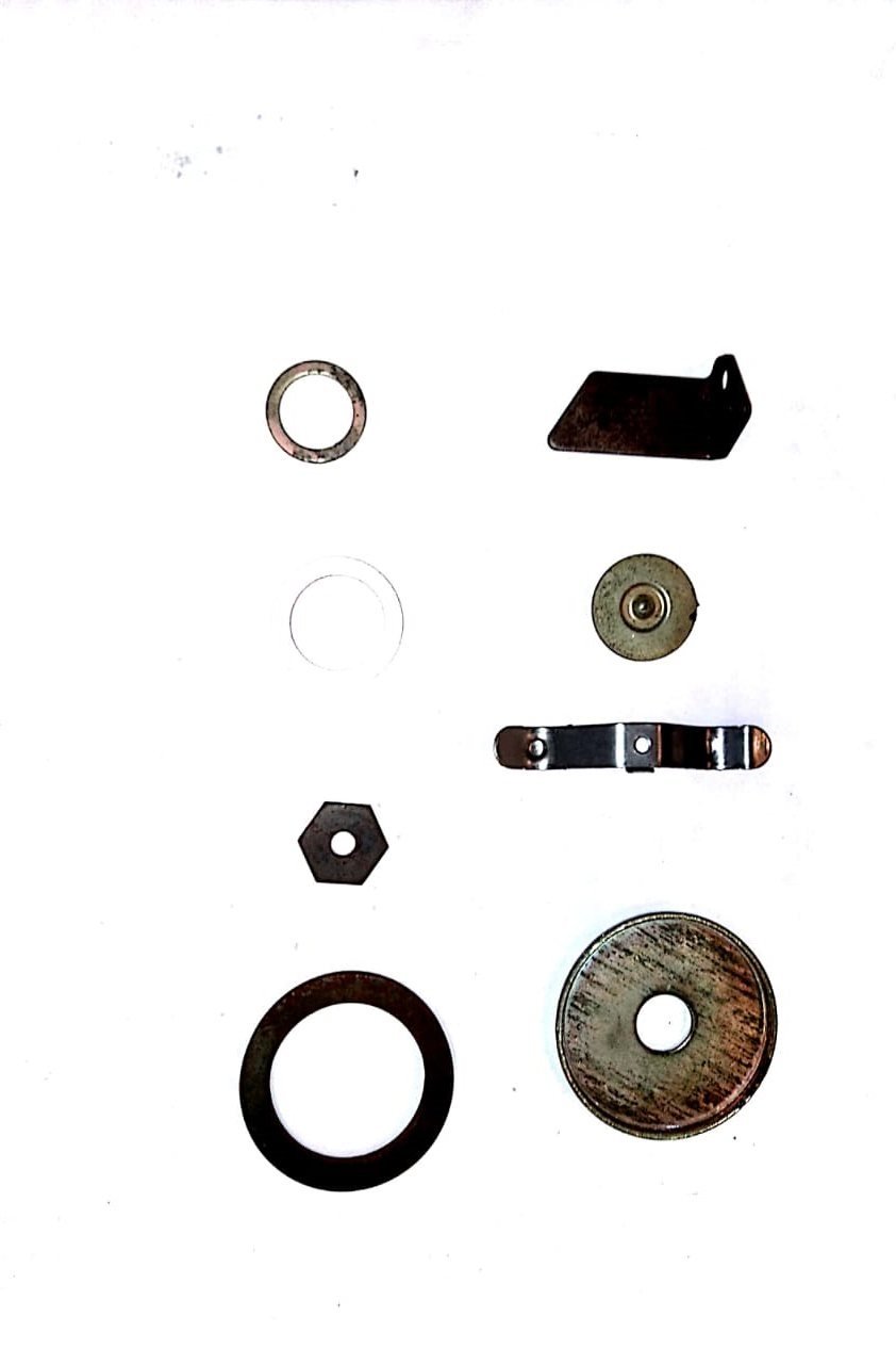 Small pressed parts including washers, spacers and clips